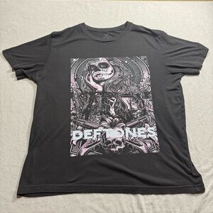 Deftones Sugar Skull Girl Day of the Dead Black Graphic Tee - Size Large